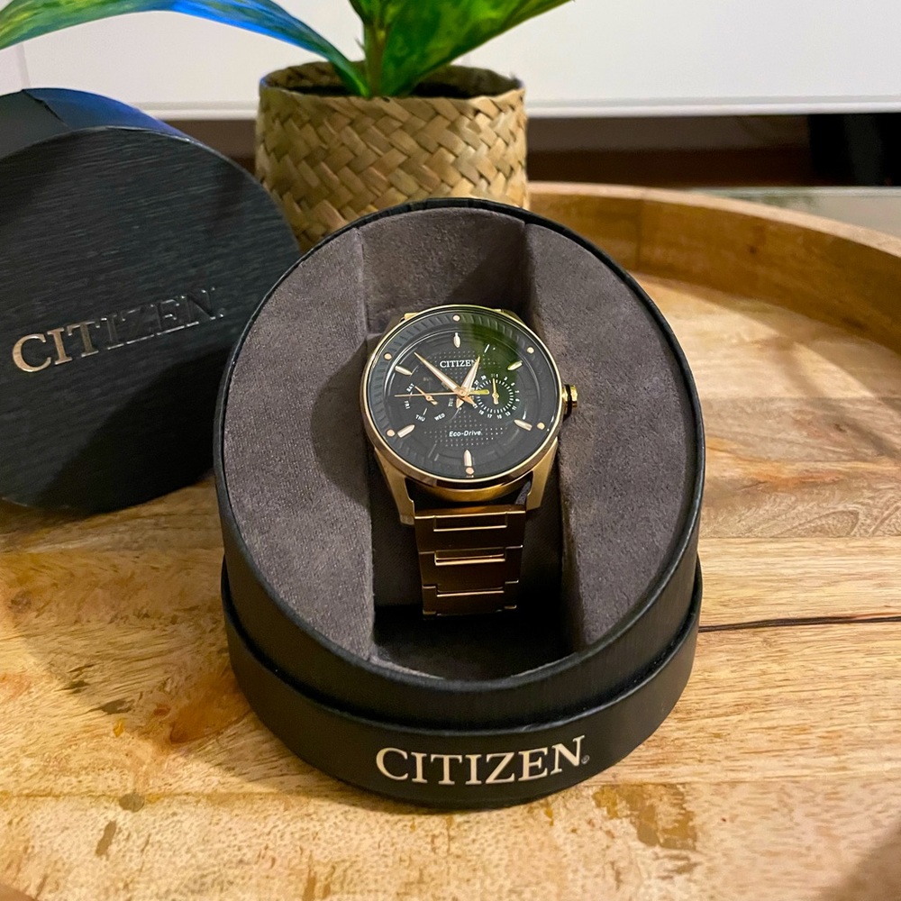 Drive from Citizen Eco-Drive Men's Rose Gold-Tone Stainless Steel Bracelet Watch